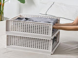 Stackable Storage Basket Plastic Large Open Drawer Wardrobe Cloth Container for Bedroom Living Room V1294-YM0716-3117220101711