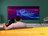 120 Portable Movie Projector Screen - Outdoor Indoor 169 4K Tripod Stand Case V238-SUPDZ-41041554473040