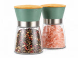 2 Pcs Salt and Pepper Grinder Set with Ceramic Core, Bamboo Lid for Kitchen Dining Table and Cooking V1237-ZY-917-242