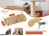 50M Sisal Rope for Cat Scratchers, Cat Scratching Sisal Rope 6mm Natural Jute Hemp Rope, Ideal for V1259-DP01-A-3994