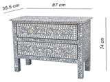 MOTHER OF PEARL HAND MADE SWIRL CHEST DRAWS V742-FEH2