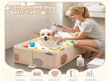 Collapsible Pet Bathtub with Side Drain Plug,Easy Hanging,Foldable Portable Tub for Dogs V1369-AZ3-W-17936