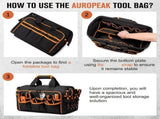 Tool Bag Heavy-Duty Tool Storage Multiple Compartments Durable Tool Bag - Black - Size regular V1106-148-700302-BLK-REGULAR