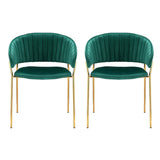 Artiss Dining Chairs Set of 2 Velvet Hollow Armchair Green DINING-B-C04-VEL-GNX2