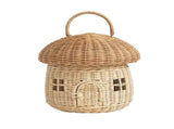 Rattan Storage Mushroom Shaped Woven with Lid, Decorative Woven Handle Fruit V1192-AZ-W-11150