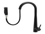 Round Matt Black Pull Out Kitchen Sink Tap Laundry Basin Mixer 2 Way Spout Set V1233-KRD5152B