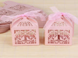 100 Piece Pack - Pink Dove Bird Heart Baby Birth naming Ceremony Bomboniere Favor Lolly Gift Card V382-PINKDOVEBOX100