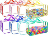 8 Packs 8 Colors Large Toy Bags, Reusable Clear PVC Board Game, Toy Organizers and V1259-DP01-F-91