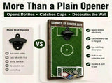 Wall-Mounted Soccer Field Bottle Opener with Goal Net Catcher Football-Themed Bar Accessory for V1341-ZY-QST3YNSL-L