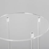 Clear Small Acrylic Drink Table Minimalist Small Round Side Table for Living Room Bedroom Balcony V1294-YM0901-3116240027111
