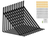 12 Pack Heavy Duty Floating Shelf Brackets 46 x 30.5cm Matte Black Steel Triangle Shelf Brackets 3mm V767-VVR-SJZJGBZJYGHWULB3QV0