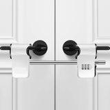Double Door Combination Lock Metal 3-Digit Door Security Code Lock Keyless Double Door Handle V1369-AZ3-W-12556