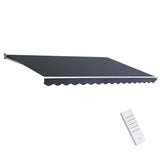 Instahut Retractable Folding Arm Awning Motorised Sunshade 5Mx3M Grey AWN-B-ARM-REMOTE-50X30-GREY