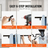 VEVOR Double Rod Curtain Rods, 72-144 inches Adjustable Length, Black Double Curtain Rods V952-CLG72144INCHK73QDV0