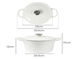 TOQUE 4L Enamel Dutch Oven Pot in White Colour KT0180-4L-WH_NZ