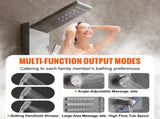 Shower Panel System, 6 Shower Modes, LED & Screen Hydroelectricity Shower Panel Tower, Rainfall, V952-FTYS6CS2MSDPTMPHLV9