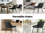 Artiss 4x Dining Chairs Retro PU Leather Kitchen Lounge Cafe Accent Chair Black DINC-K-2602-BKX4