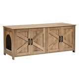 VEVOR Cat Litter Box Enclosure Wooden Litter Box Furniture Hidden 2 Rooms Greige V952-JSDMMSPWQ472MXLF5V0