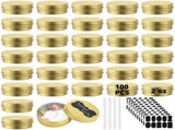 100PCS Small Aluminum Cans, 2oz Metal Round Tins, 60ml Metal Container with Screw Lid, DIY Candle V1369-AZ3-W-08706