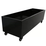 Black Metal Planter Medium Wheels V637-DP10187880