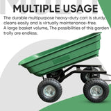 Garden Dump Cart with Heavy Duty Steel Frame,10 Inch Pneumatic Tires Maximum Load Capacity of 250 kg V284-TC2145