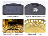 Solar-Powered Wrought Iron Mandala Pattern Openwork Projection Courtyard and Garden Mood V1265-AU-MANTUOLUO-2