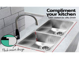 Cefito Kitchen Sink 86X44CM Stainless Steel Basin Double Bowl Silver SINK-8644-R010