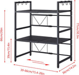 CARLA HOME 3-Tier Microwave Oven Rack with Adjustable Metal Kitchen Shelf Stand for Countertop LSB-36248