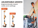 Unimac 225mm 750W Telescopic Long Reach Dry Wall Sander Kit, Foldable, Vacuum System, LED Worklight, V219-SNDDRYUMLA7A