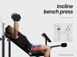 PROFLEX Weight Bench Workout Gym Press Adjustable Home Lifting Fitness Incline V219-FTNWTBPRFAB35