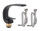 G1/2 Curve Design Undercounter Basin Water Faucet Single Hole Basin Cold and Hot Mixer TapBlack V1294-YM0901-3112200145611