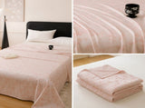 Pink Diamond Pattern Bamboo Fiber Summer Cooling Blanket 150200cm for Bed Sofa Air Conditioned Room V888-ELOSUNG54964-1