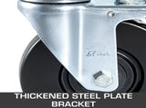 4 Pack 5 Inch Scaffolding Swivel Caster Wheels Heavy Duty Rubber Casters with Dual Locking 1.26 Inch V767-VVR-JLTX13-5-4XJL32FGV0