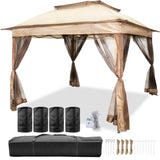 Outdoor Canopy Gazebo Tent, Portable Canopy Shelter with 11'x11' Large Shade Space for Party, V952-ZYP3.3MX3.3MSDZD1V0