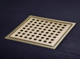 4-inch SUS304 Stainless Steel Square Shower Floor Drain with Tile Insert Grate Removable V1369-AZ3-W-06396