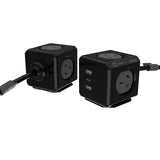 Allocacoc PowerCube Extended 4 Outlets 2 USB-A 1 USB-C PD 20W with Surge 1.5M Black V28-ELEALL11407BK
