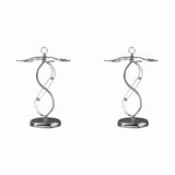 2X Iron Countertop Wine Glass Holder with Scrollwork Design, Freestanding Tabletop Stemware Storage V1366-AZ2-W-15726