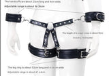 Adjustable PU Leather X-Harness Restraint Set with Cuffs - Playful Bondage Accessory V888-ELOSUNG29427