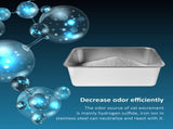 Stainless Steel Cat Litter Box, High Sides Kitten Toilet, Top Open Pet Tray, Non-Stick, Odorless, V1258-DP02-F-537