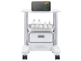 VEVOR 2 Tiers Lab Carts Mobile Medical Cart with 1 Drawer & 1 Top Tray White V952-SYSTCECKFBS42J1Z1V0