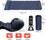 Ultralight Inflatable Camping Sleeping Pad with Built-In Pillow, Waterproof TPU Coating and Compact V1189-LC-KF-00031