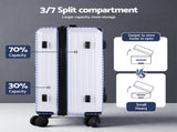 Wanderlite 2pcs Trunk Luggage Suitcase Travel Carry On TSA Lock 12" 20" White LUG-ABS-TRUK-12-20-WH