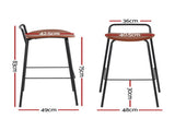 4x Artiss Bar Stools Kitchen Counter Dining Chair Metal Brown BA-BB-9083T-BRX4