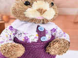 2 Pcs Handmade Straw Bunny Woven Standing Bunny Statue Decor for Indoor Child Party Purple V1294-YM0901-250120FB05-1