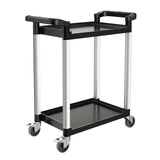 Utility Cart, 300 lbs Load Capacity, 2-tier Utility Plastic Cart with 360&deg Swivel Wheels V952-SXSYTCZHHS2CIXC11V0