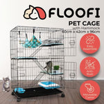 FLOOFI Three-Level Pet Rabbit Bird Cage with Hammock V227-3331641003992