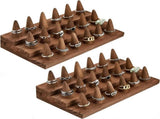 2Pcs Ring Display Stand, 3 Tier Ring Organizer for 18 Rings Storage Selling, Wood Ring Holder V1259-DP01-A-3477