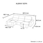 Albany 3 Seater Sectional Chaise Genuine Leather Sofa Bed V43-SOF-ALBNY