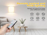 Wall Lights Set of 2, Battery Operated Fabric Sconce with Remote, LED Lamps in RGBWarm White, V1171-CX-WL-MAGNET-RGB-USB-2