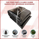 Fish Pond Liner 3 x 4.6m x 0.5mm Garden Pool Membrane Reinforced V63-838831